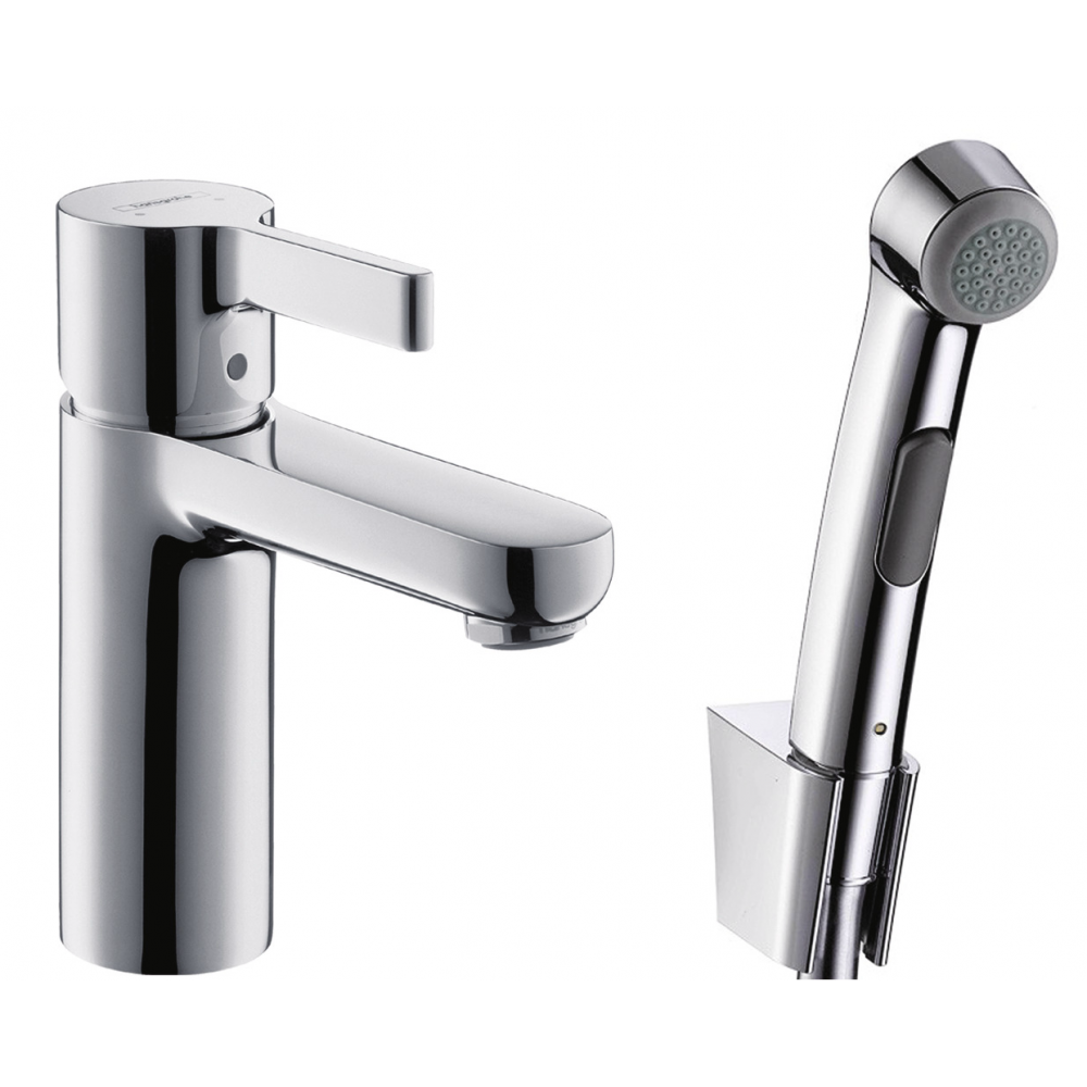 Смеситель для раковины с гигиенической лейкой Hansgrohe Maetris S 31160000 Хром