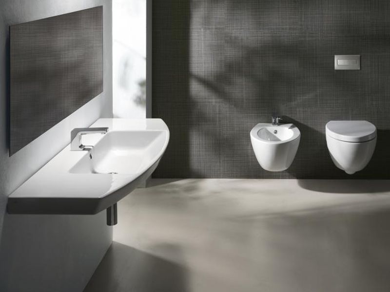 Раковина подвесная/встраиваемая GSI NORM 8643111 1000 мм х 520 мм, с 1 отверстием под смеситель, с переливом, белая глянцевая