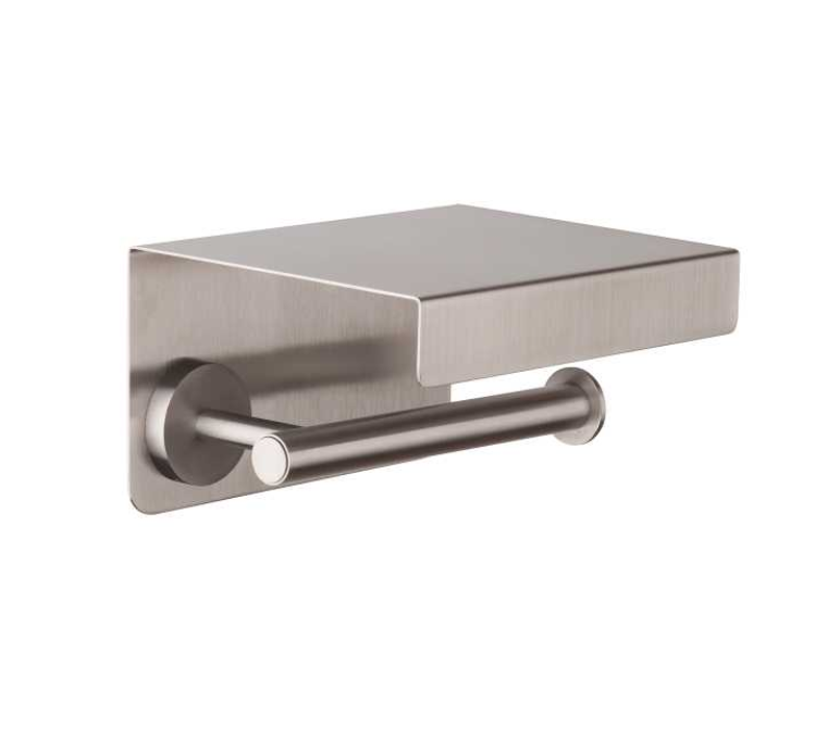 Держатель туалетной бумаги с полочкой из стали AISI304 BOSSINI Inox Line V50414.075 цвет Матовая нержавеющая сталь