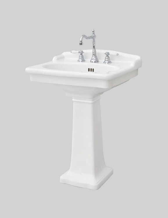 Раковина накладная ARTCERAM HERMITAGE HEL002 01 00 680 мм х 550 мм, с 3 отверстиями под смеситель, с переливом, белый глянцевый