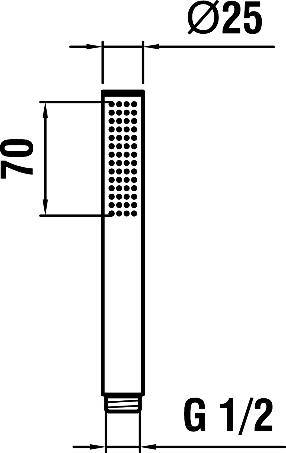 Душевая  лейка  LAUFEN  TwinStick   3.6198.2.004.125.1 цилиндрическая,  1 тип струи, хром, с RubiClean