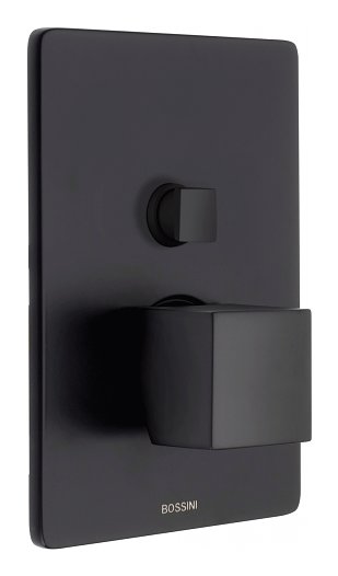 Наружная часть механического смесителя для душа Bossini CUBE Z00063.073, цвет черный матовый