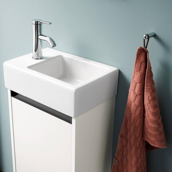 Тумба подвесная под раковину DURAVIT KETHO.2 K25060R07070000 292 мм х 410 мм х 440 мм, с 1 дверцей, петли справа, бетонно-серый матовый