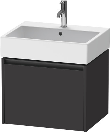 Тумба подвесная под раковину DURAVIT KETHO.2 K25075080800000 460 мм х 584 мм х 440 мм, 1 выдвижной ящик, графит суперматовый