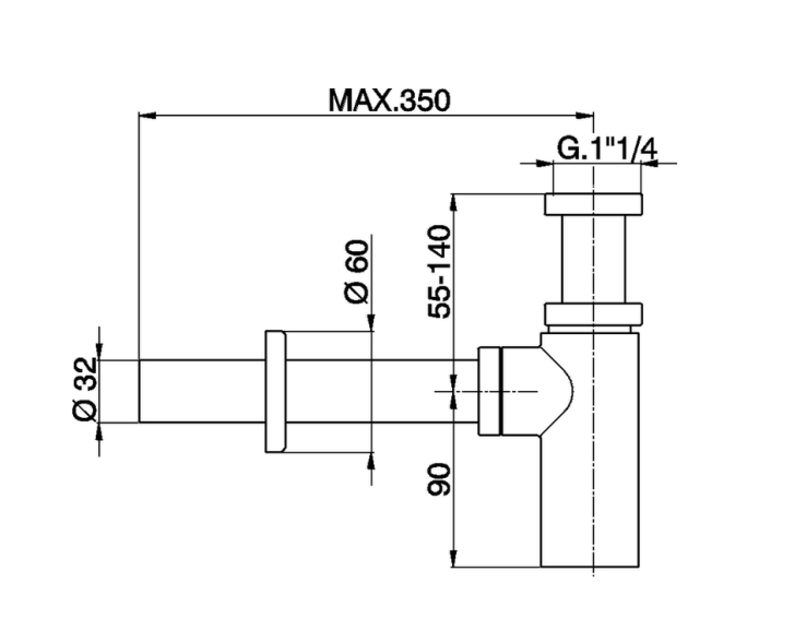 Сифон для раковины CISAL Complimenti ZA0040422A, цвет Никель матовый