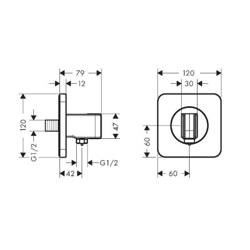 Шланговое подсоединение с держателем Axor Citterio E 36724000 хром
