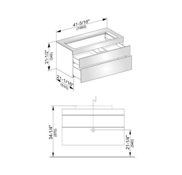 Тумба подвесная под раковину KEUCO EDITION 11 31582 390000 без отверстия под смеситель, с двумя выдвижными фронтами, корпус/фасад структурный лак, антрацит