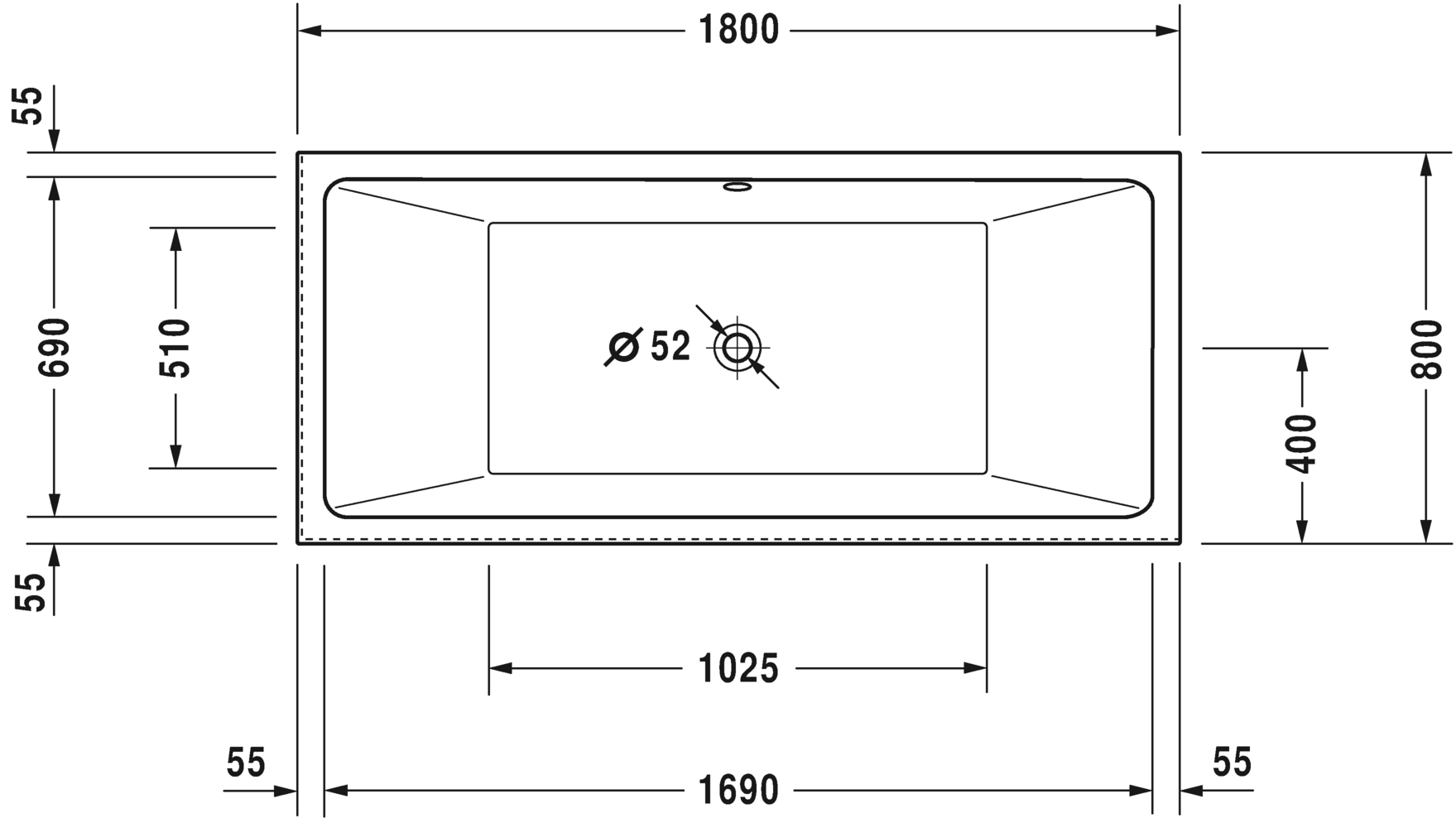 Акриловая ванна Duravit Vero Air 700416000000000 1800 х 800 c двумя наклонами для спины, с бесшовной акриловой панелью и рамой, угловая, белая