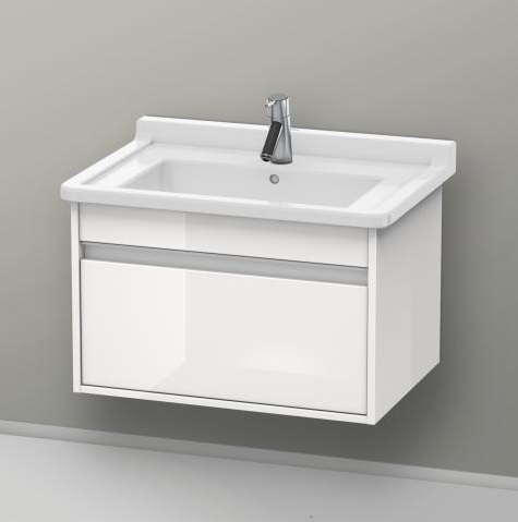 Тумба подвесная под раковину Duravit Ketho KT666402222 с одним выдвижным ящиком, белый глянцевый
