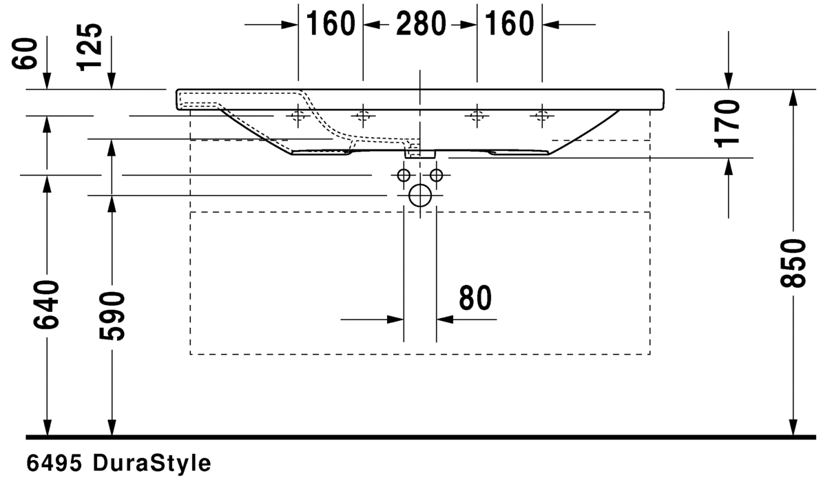 Раковина встраиваемая сверху Duravit Durastyle 2320120000 120х48см