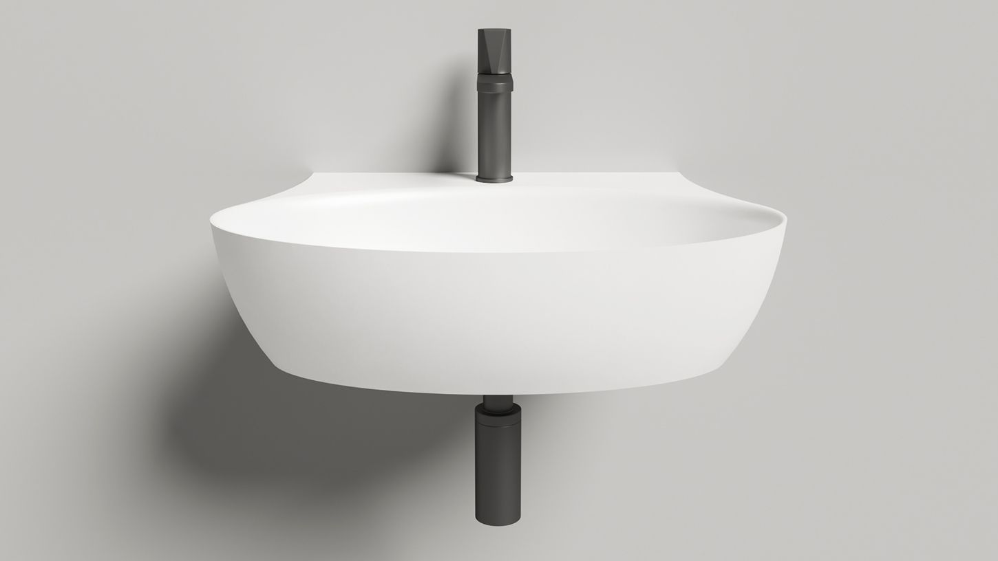 Раковина подвесная/накладная овальная SALINI ALDA WALL 01 140311G 450х580х150мм, S-Sense, с отверстием под смеситель, цвет Белый глянцевый