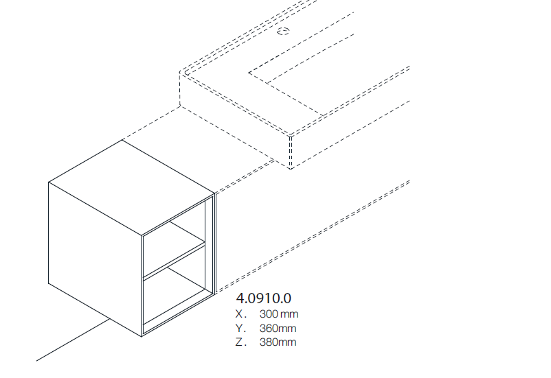 Открытая  полка   Laufen  Boutique  4.0910.0.150.250.1  300x360 x380 мм,  лакированный шпон светлый дуб 