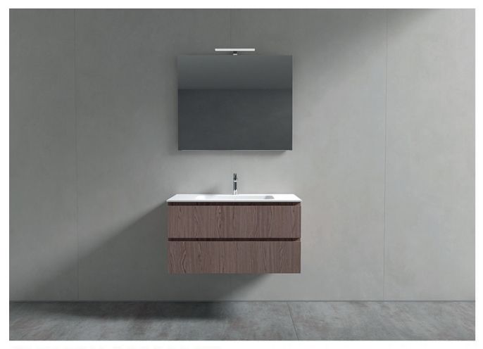  Тумба подвесная для раковины BMT Galaxy 937 106 HEF 01 010  700х486х500 мм, с 2 выдвижными ящиками, цвет Белый матовый/Titanio