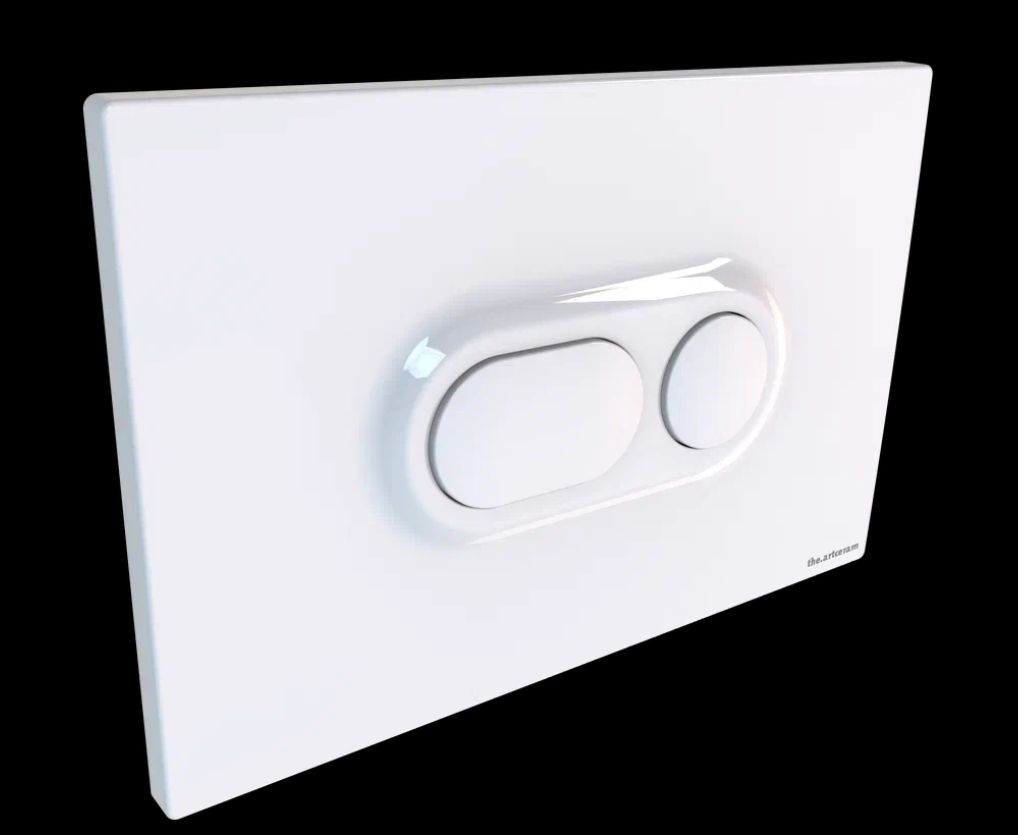 Клавиша смыва ARTCERAM ATELIER 702.000.05   245х163 мм, 2 режима, с антибактериальным покрытием, белый глянцевый