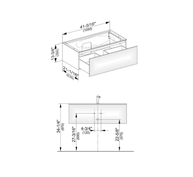 Тумба подвесная под раковину KEUCO EDITION 11 31351 890000 с одним выдвижным фронтом, корпус/фасад шпон, светлый дуб
