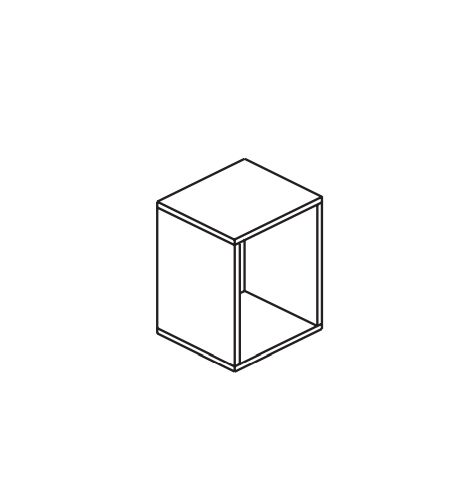 Комплект из двух открытых шкафов и полки BMT IKON IK-03.2    750х729х250 мм, цвет Burnt Walnut/Белый матовый