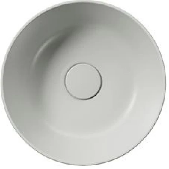 Раковина накладная круглая GSI KUBE X 943517 320 мм х 320 мм, без отверстия под смеситель, без перелива, цвет Cenere Matte