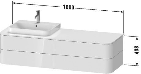 Тумба подвесная для консоли Duravit Happy D.2 Plus HP4974B3939 Скандинавский белый