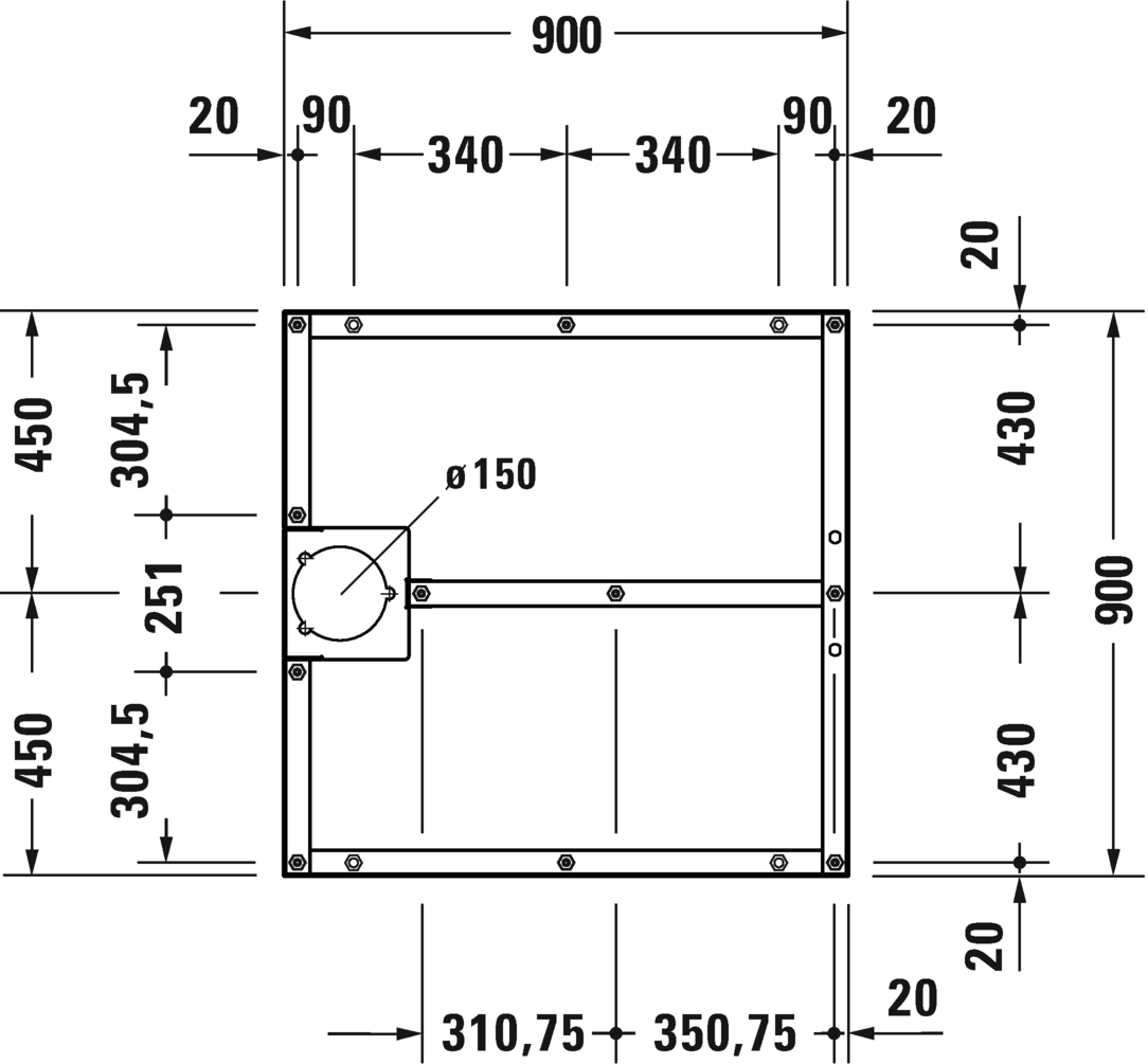 Ножки для душевого поддона Duravit Stonetto 791101000000000 серый