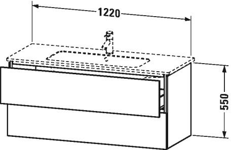 Тумба подвесная под раковину Duravit L-Cube LC624306969 орех брашированный