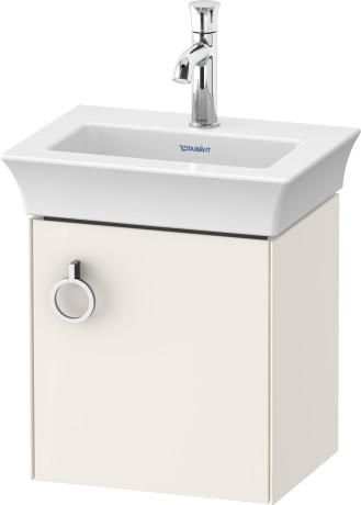 Тумба подвесная правая DURAVIT White Tulip WT4250RH4H4 298 мм х 384 мм, с одним выдвижным ящиком, с ручкой, скандинавский белый глянцевый
