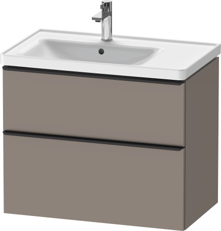 Тумба подвесная под раковину DURAVIT D-Neo DE435704343 784 мм х 452 мм, с выдвижным ящиком и выдвижным отделением, базальт матовый