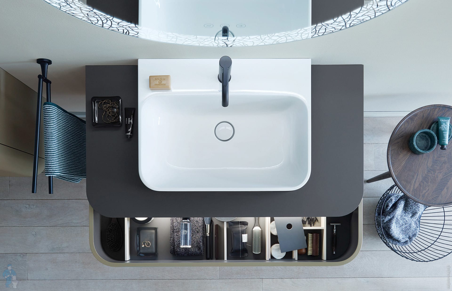 Подвесная тумба для консоли Duravit Happy D.2 Plus HP497109292 каменно-серый