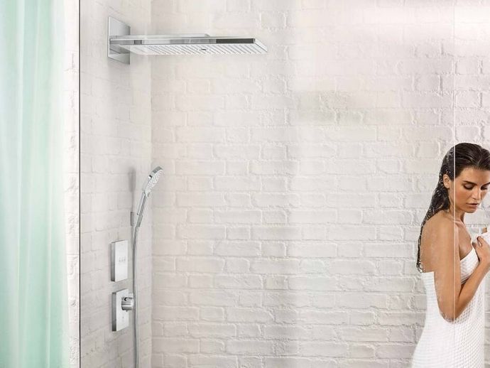 Верхний душ с настенным держателем Hansgrohe Rainmaker Select 460 3jet 24017400 Хром/Белый