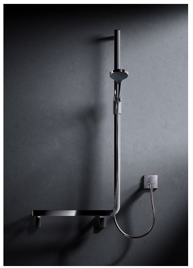 Поручень вдоль стены справа или слева KEUCO AXESS 35011 018602 650/850 мм, со штангой для душа, цвет Хром: