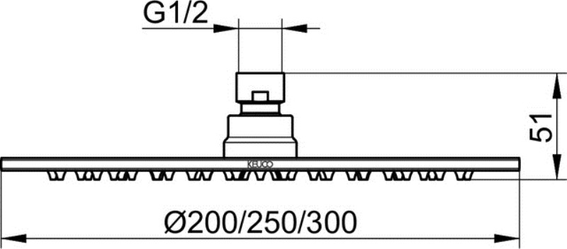 Верхний душ Keuco 59986 010101 круглый хром