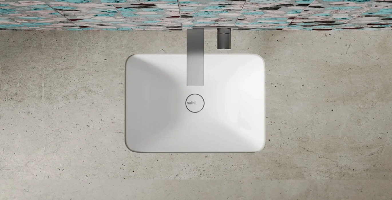 Раковина встраиваемая круглая SALINI MAREA 05 1802205M 550х400х134мм, S-Stone, без донного клапана, цвет Белый матовый