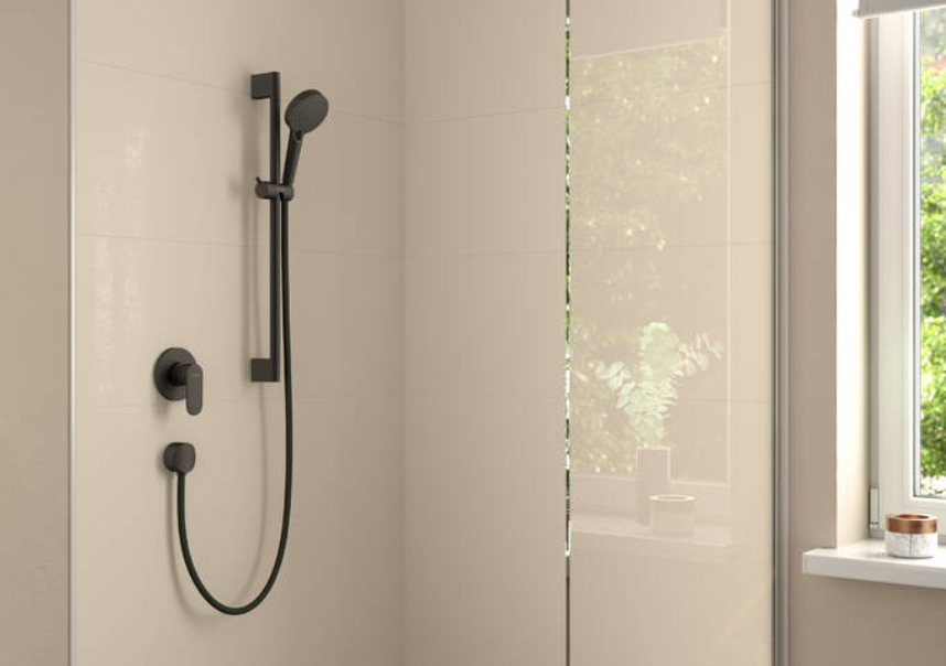 Шланговое подсоединение HANSGROHE FixFit S 26453670 с клапаном обратного тока, цвет Чёрный матовый