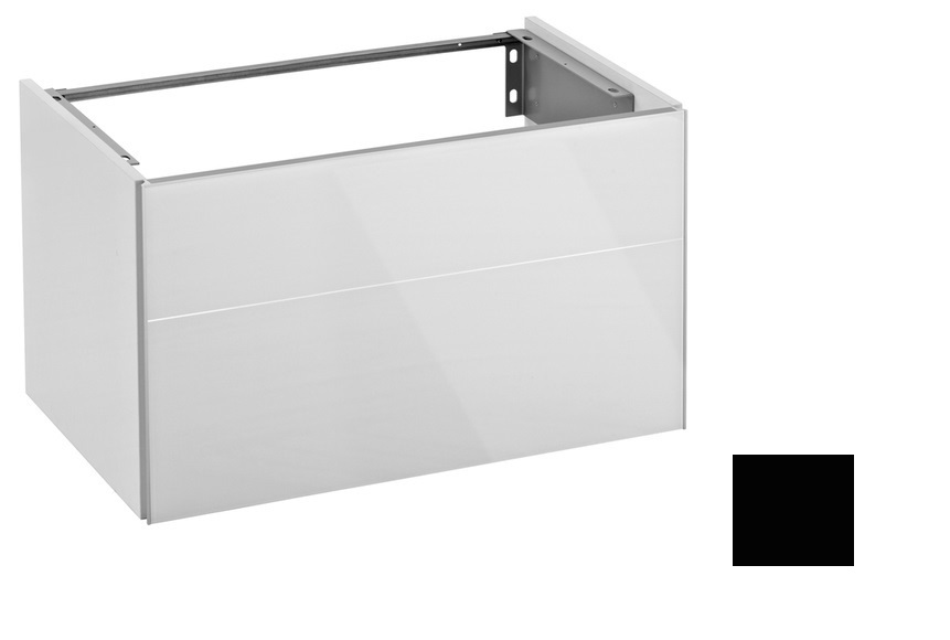 Тумба под умывальник Keuco Royal Reflex  34060 570000 корпус матовый лак/фасад стекло черный