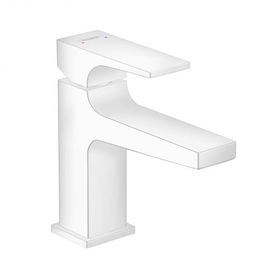 Смеситель для маленькой раковины Hansgrohe Metropol 32500700  со сливным донным клапаном Push-Open, белый матовый