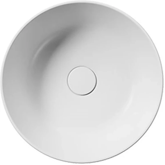 Раковина - чаша накладная круглая GSI KUBE X 942609 400 мм х 400 мм, без отверстия под смеситель, без перелива, цвет Белый матовый
