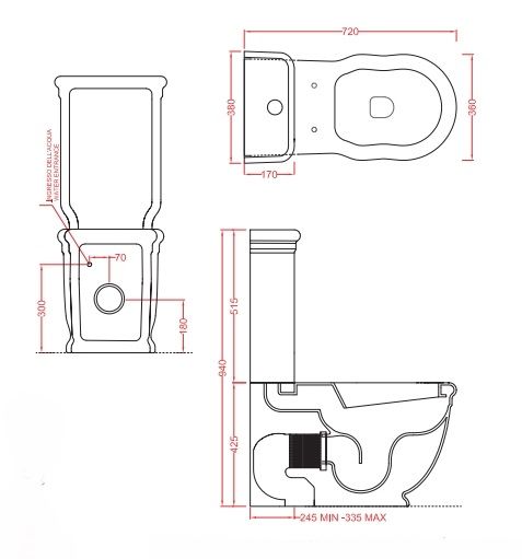 Унитаз напольный приставной без бачка ARTCERAM HERMITAGE HEV006 01 00 360 мм х 720 мм, со сливом Vario, с креплением, белый глянцевый
