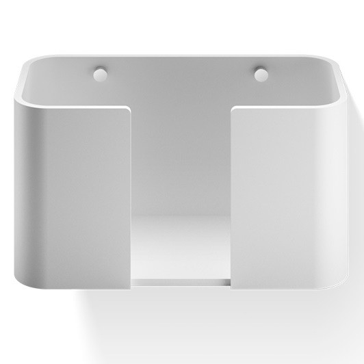 Контейнер для бумажных и гостевых полотенец, настенный DECOR WALTHER  STONE WPTB   0974254    16 X27 X13 см, композит белый матовый/крепления хром