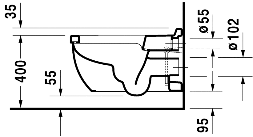 Подвесной унитаз Duravit Starck 3 2226090000 62 см белый