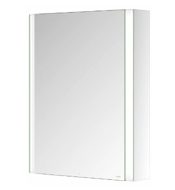 Правый зеркальный шкаф с подсветкой для настенного монтажа KEUCO Somaris 14501 001100 127 мм х 600 мм х 710 мм, с 1 поворотной дверцей, цвет корпуса Зеркальный