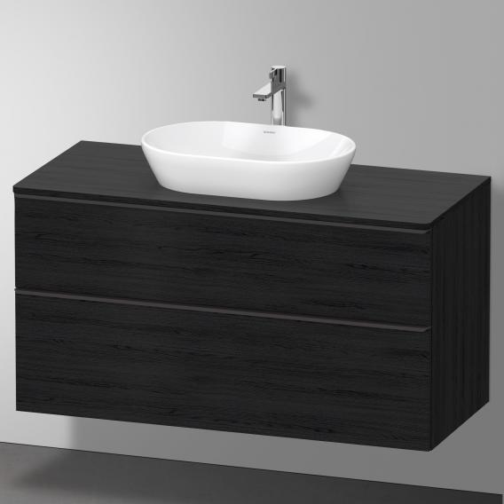 Тумба подвесная под раковину DURAVIT D-Neo DE496901616 1200 мм х 550 мм, с 2 выдвижными ящиками и консолью, чёрный дуб