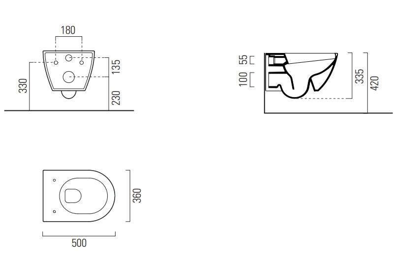 Унитаз подвесной GSI PURA 881615 Swirlflush, для крепежа FISR2, Ghiaccio Matte