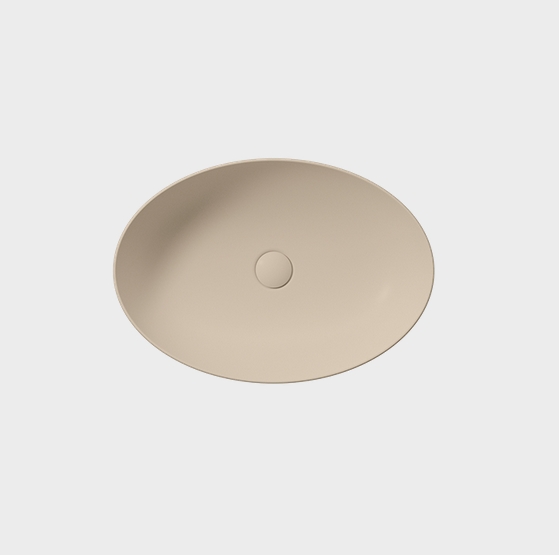 Раковина-чаша накладная овальная GSI PURA 884208 600 мм х 420 мм, без отверстия под смеситель, Cretta Matte