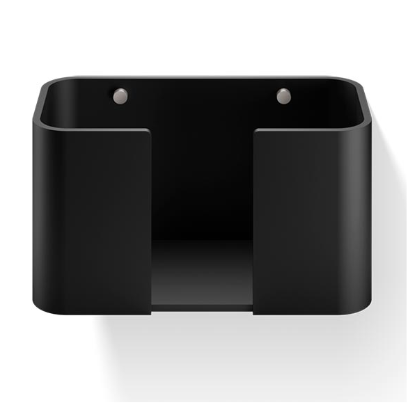 Контейнер для бумажных и гостевых полотенец, настенный DECOR WALTHER (STONE WPTB) 0974264    16 X27 X13 см, композит черный матовый/крепления хром