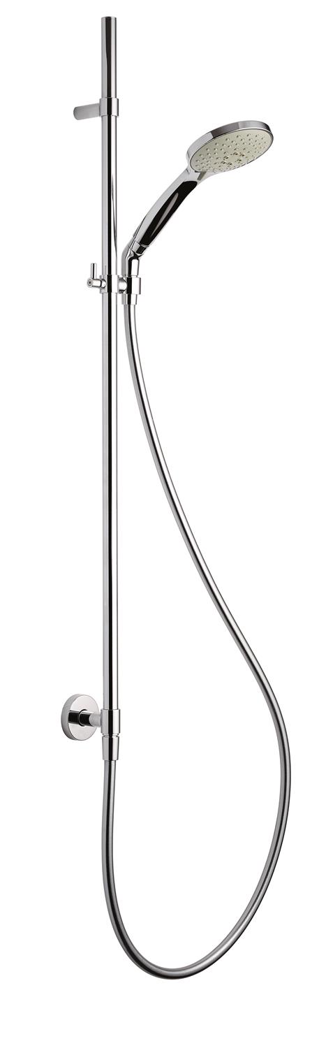 Душевой комплект с подводом воды через настенный держатель CARIMALI DOCCIA 85712-CR со слайд - штангой, с ручным душем и шлангом, хром
