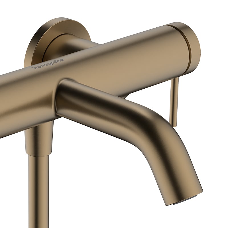 Однорычажный смеситель для ванны HANSGROHE Tecturis S 73422140 цвет Шлифованная бронза