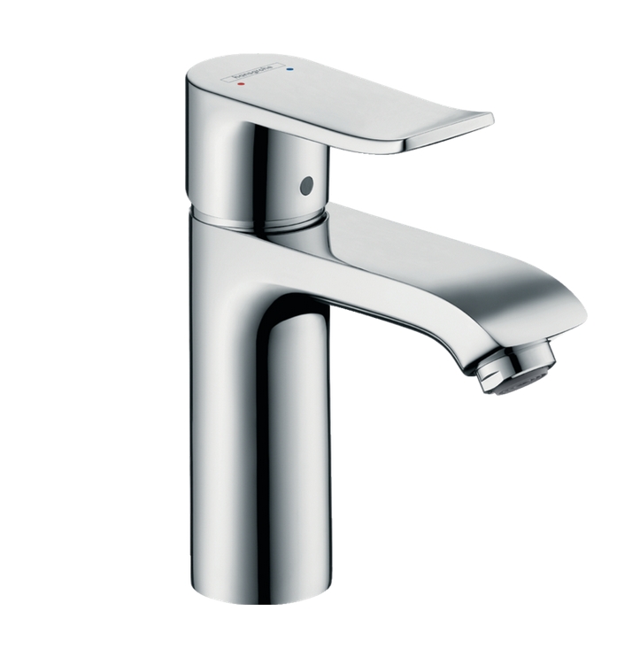 Однорычажный смеситель для раковины HANSGROHE Metris 31074000 110 мм, с донным клапаном, цвет Хром