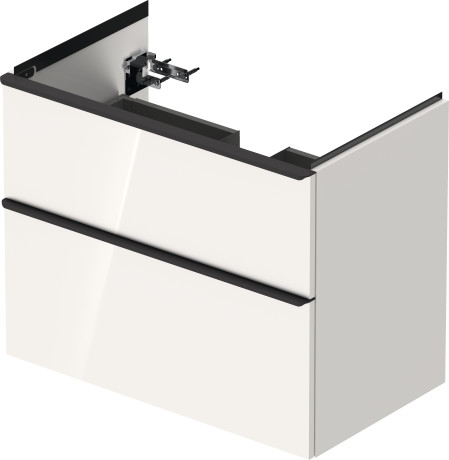 Тумба подвесная под раковину DURAVIT D-Neo DE435502222 784 мм х 452 мм, с выдвижным ящиком и выдвижным отделением, белый глянцевый