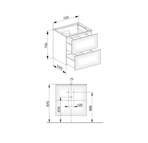 Тумба подвесная под раковину KEUCO EDITION 11 31342 890100 с двумя выдвижными фронтами, с внутренней светодиодной подсветкой, корпус/фасад шпон, светлый дуб