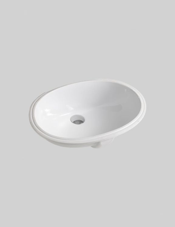 Раковина встраиваемая снизу ARTCERAM DIANA DIL001 01 00 570 мм х 400 мм, без отверстия под смеситель, без перелива, белый глянцевый