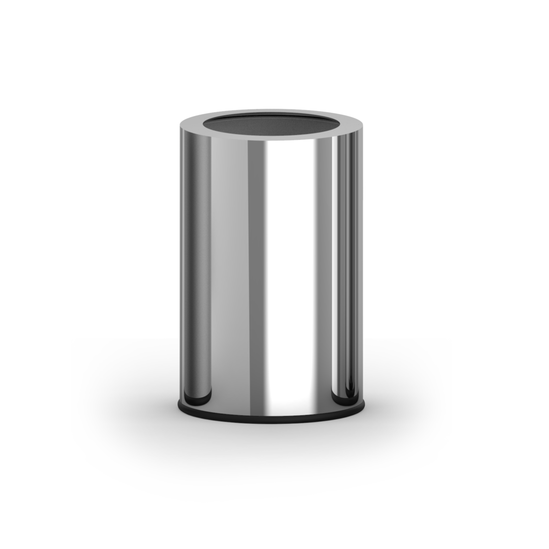 Ведро для мусора/бумаги, без крышки DECOR WALTHER  Rooms  0615000   32,5 X Ø 20,5 см,  8,5 л, с внутренним контейнером, нерж. сталь, цвет хром